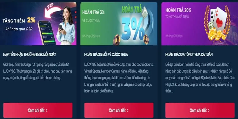 Các chương trình khuyến mãi theo sự kiện 99ok casino
